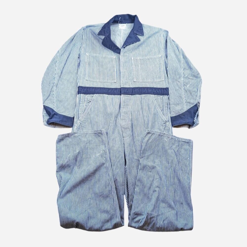 Vintage 50s Go Phor Pinstripe Coveralls Union Made Johnson Uniform Co Size 38